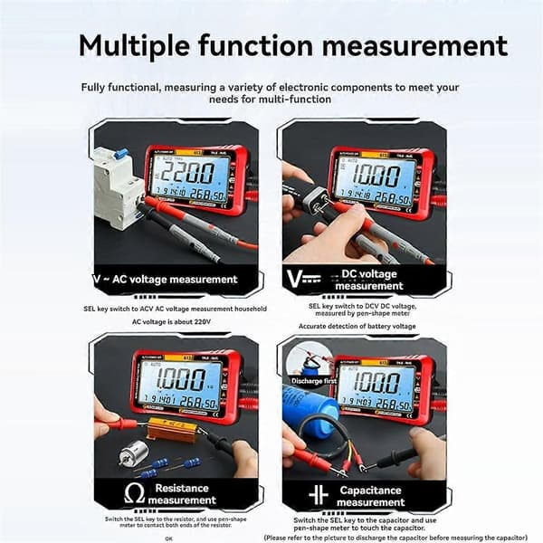 613Smart Multimeter Sanntids Strømavbrudd Måletester AC/DC Amperemeter Voltmeter 4000 Teller Digitalt Multimeter Testverktøy, A