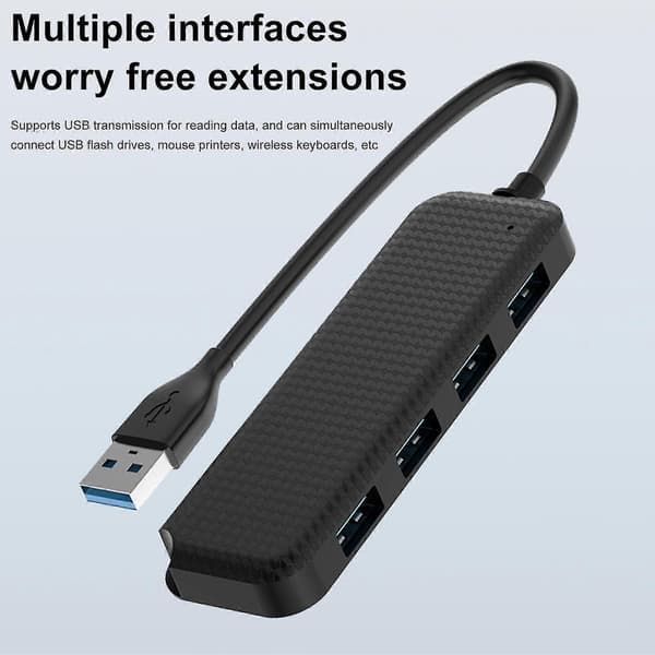 USB3.0 Hub 4-i-1 Multifunktionel Dockingstation Plug And Play Højhastigheds Dataoverførsel Multi Splitter Adapter 4 Port Replikator Laptop Tilbehør