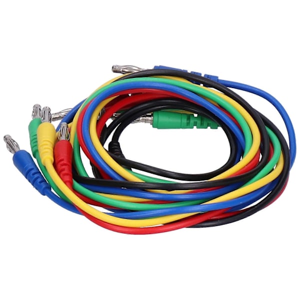 Bananplugg Testkabelsett 4mm 1 Meter Elektrisk Testledning med Krokodilleklemme Probe