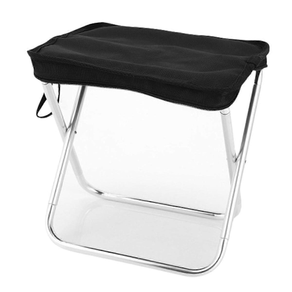 Udendørs Camping Skammel Foldbar Fiskestol med Bærbar Taske Aluminium Legering Picnic BBQ Mini Bærbar Sæde Sort