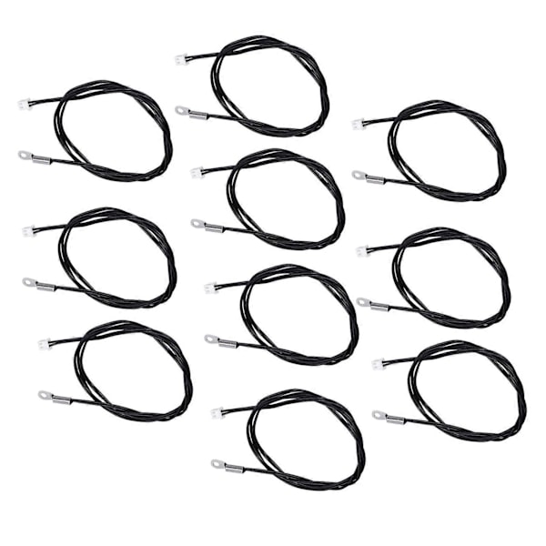 10 stk. NTC Termistor Probe Temperatursensor Rund Lug Kaldpresset Terminalkontakt 1 meter 15K B3950