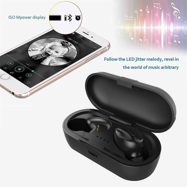 Bluetooth 5.0-hörlurar True Wireless-hörlurar med mikrofon