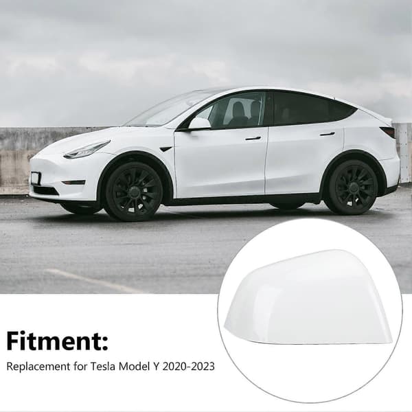 Pärlvit Sidobackspegelskydd Yttre Backspegelkåpa Ersättning för Tesla Model Y 2020-2023 Höger (149559400a)