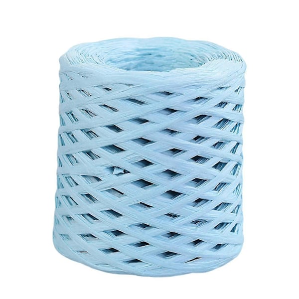 1 rull papirkord resirkulerbar DIY klar tekstur håndstrikket innpakningsraffia-strå til festival Light blue