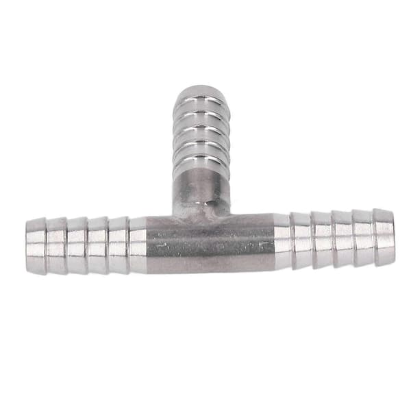 Barb Tee 3-vejs Rustfrit Stål God Forsegling Stærk Slange Barb Tee til Væske Gas 8mm Dia