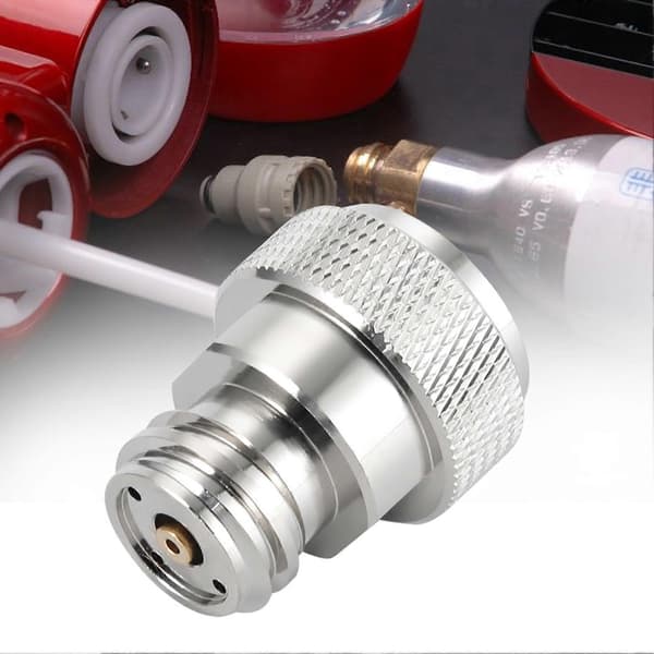 Messing CO2 Adapter Udskift Tankbeholder Konvertering (Sølv)