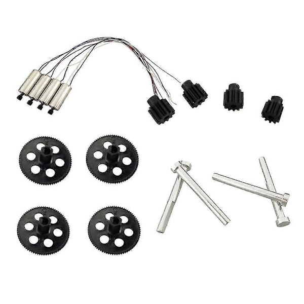Reservdelar för RC Quadcopter Drone, 4x Huvuddrev, 4x Motor Drev Pinjonger, 4x Ersättningsmotorer, 4x Metallaxel För Visuo Xs809 Xs809hc Xs809hw