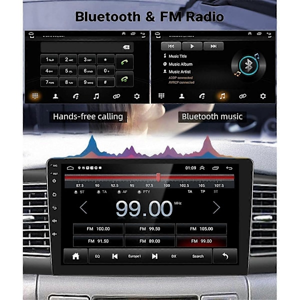 2G+64G Android Bilstereo för 2009-2013 Trådlös Carplay Android Auto, 9-tums Bilradio GPS WiFi Backkamera