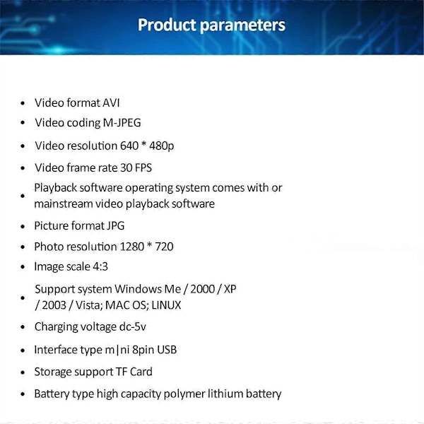 Mini Kamera Videokamera 480P Mini DVR Videokamera Y2000 Portabel Webbkamera Video Röstinspelare Kamera