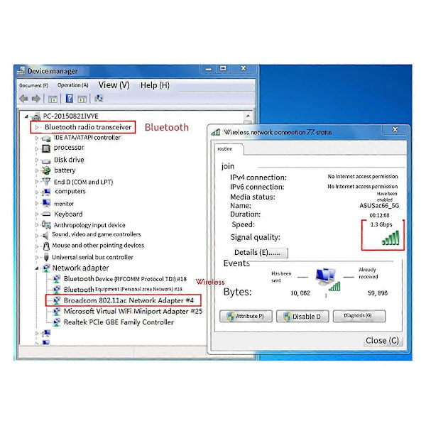 Broadcom Chip NIC BCM94360HMB Notebook Gigabit AC1300M Bluetooth 4.0 Trådløs NIC PCI-E Interface NIC,B