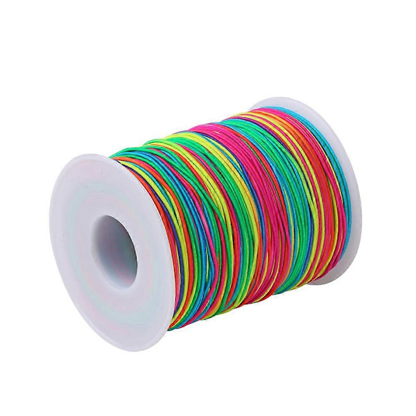 100m Fargerik Rund Elastisk Snor DIY Perlearbeid Strekktråd Smykkefremstillingsmateriale