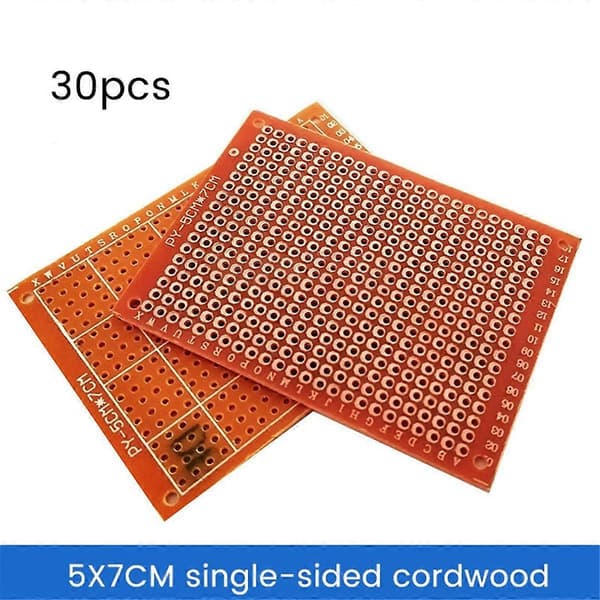 30 st Prototyp PCB Universalkort 5x7cm Enkelsidig Kretskort DIY Elektroniksats