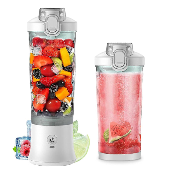 Portabel Blender 600ml Personlig Storlek Juicekopp för Shakes och Smoothies med 6 Blad 150 Watt Vattentät Uppladdningsbar Handhållen Blenderkopp för Resor