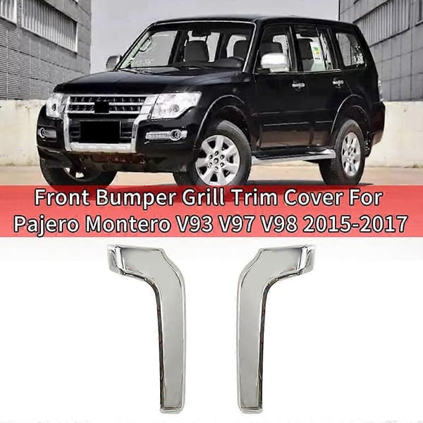 Bil Vänster Främre Stötfångargrill Kromlist Dekorativ Kåpa för Montero V93 V97 V98 2015-2017