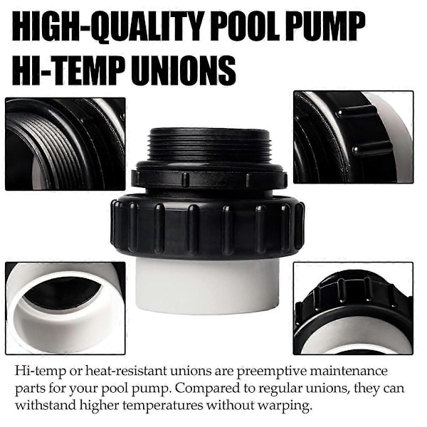 2 tommer MIP X 2 tommer højtemperaturfitting til Whisperflo Intelliflo til Schedule 40 hanadapter (4 stk.)