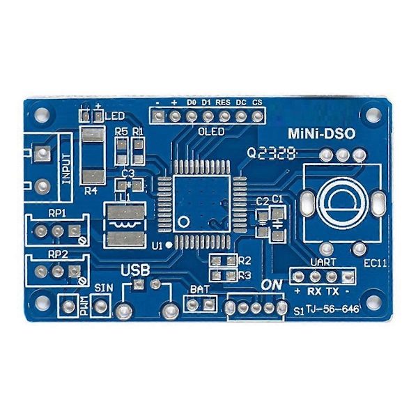 Mini DOS LCD Oscilloscope Kit STC8K8A Enkelchips Mikrodator Elektronisk Lödningsövning Lösa Delar Utan Skal
