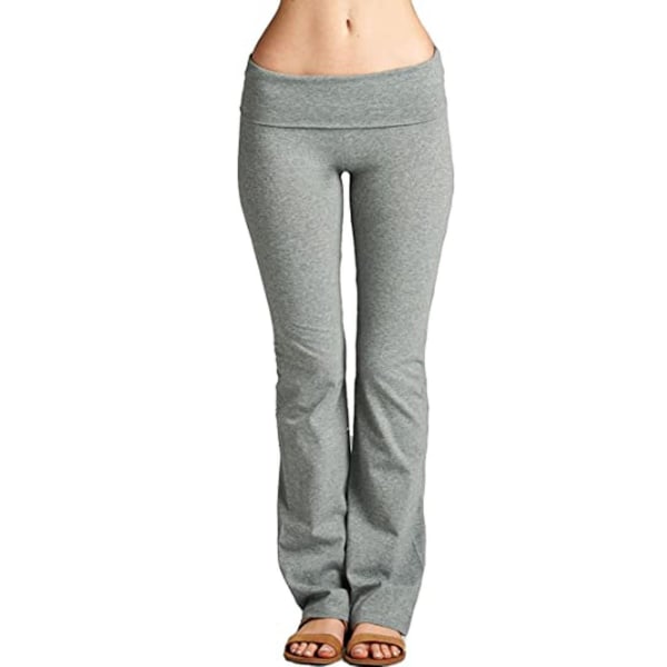 Tflycq Stretch Yoga Leggings för Kvinnor Fitness Löpning Gym Hel Längd Sport Aktiv Byxor Gray S