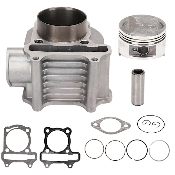 Motorcylinderhuvud Kit med Kolvpackning Fjäder Cylinder Ombyggnadsset Aluminiumlegering för GY6 150cc Scooter