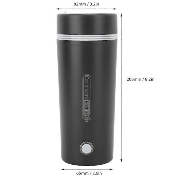 Elektrisk Vattenkokare Snabb Uppvärmning Intelligent Kontroll Skydd mot Torrkokning 350ml Portabel Isolering Värmekopp för Bilresa Svart 12V 80W