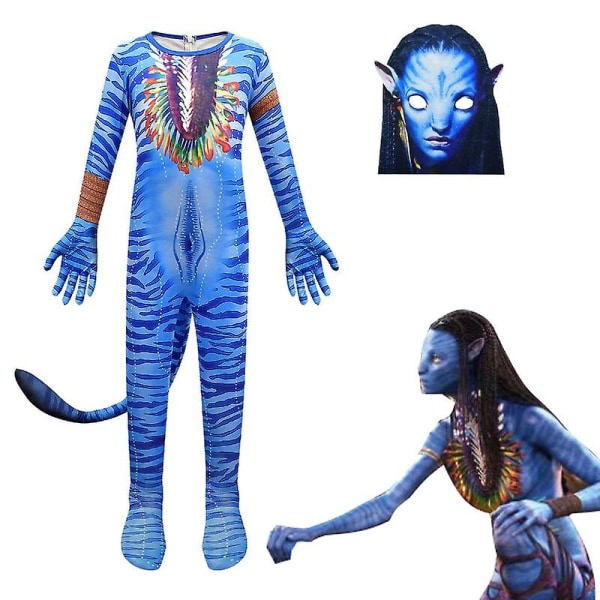 Avatar Water Way Alien Cosplay Kostym Mask Party Onesie 4675Jumpsuits-mask 110cm