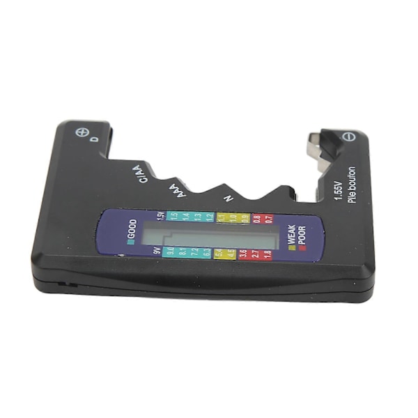 Digital Batterikapacitetsmåler Tester Universal D C N AAA AA 9V 1.5V Knapcelle Analysator Sort