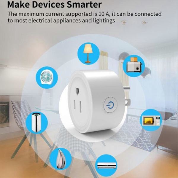 Smart Målerstik Stemmestyring Fjernbetjening 10A Direkte Tilslutning Wifi Målerstik