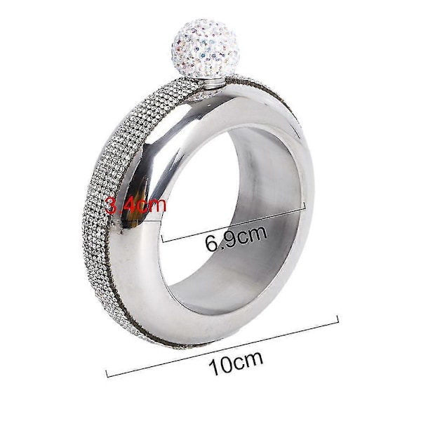 Armbåndsflaske Armbåndsflasker Kreativt Rustfritt Stål Og Lommeflaske diamond-encrustedcolor