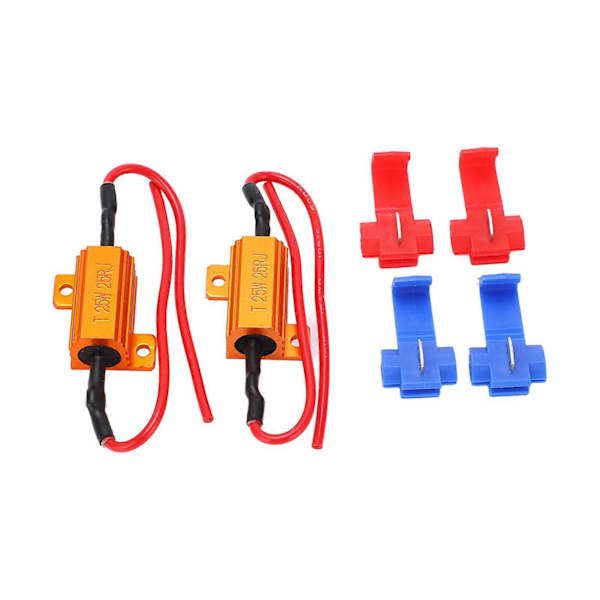 2-pack 25W 25 LED Resistans Dekoder Anti Korruption Tålig Lastindikator Resistor