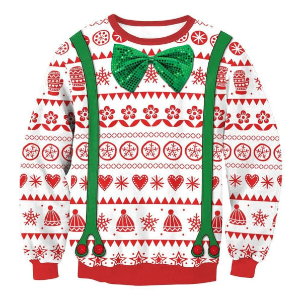 Män Kvinnor Ful jultröja Rolig Humping Ren Tacky Jultröjor Toppar Par Semesterfest Xmas Sweatshirt 3D Style 2 S