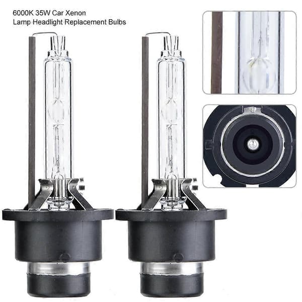 2 stk. D2S 6000K 35W Xenonlampe for bil, erstatningspærer for frontlykter