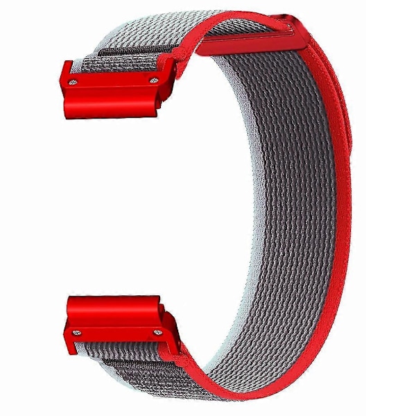 For Coros Vertix 2 / Garmin Fenix 7X / 6X / 5X 26mm Trail Loop Nylonbånd Myk Klokkereim - R Red  Grey Red