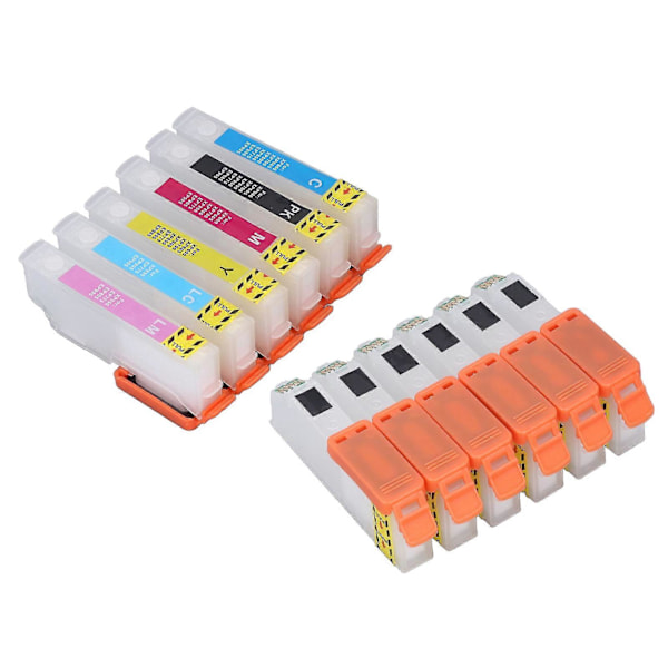 6 stk. blækpatron genanvendelig sort cyan magenta gul lys cyan lys magenta printer refill blækpatron udskiftning T2431 T2432 T2433 T2434 T2435