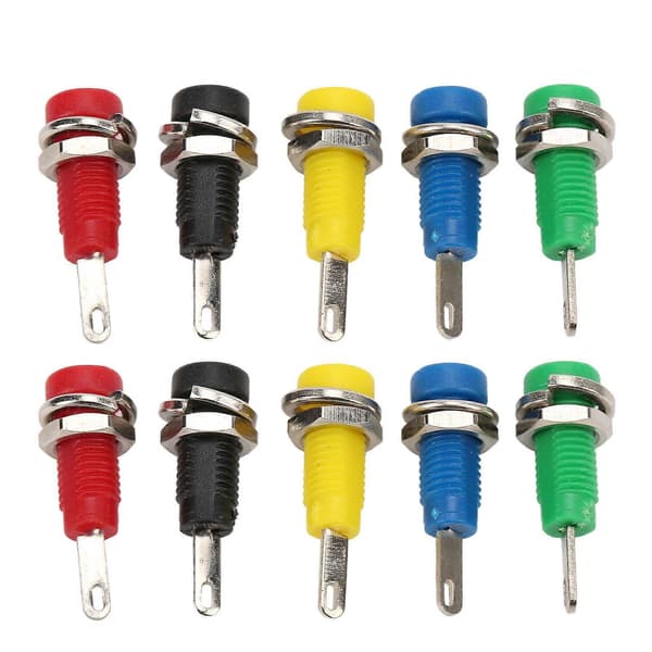 J.40003 2mm Panel Socket 5 Farger 30Vac?60Vdc/Maksimum.10A Banan Jack Socket med Fjærblad for Invertere Skip