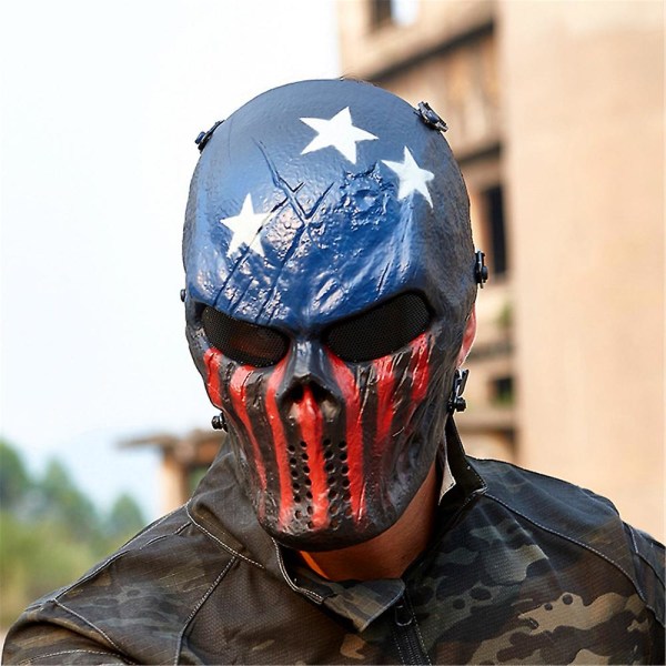 Halloween Chief Skull Mask Cs Utrustning Taktiska masker Ridning Helansikte Army Utomhus strid Festdekorationer Julklapp H