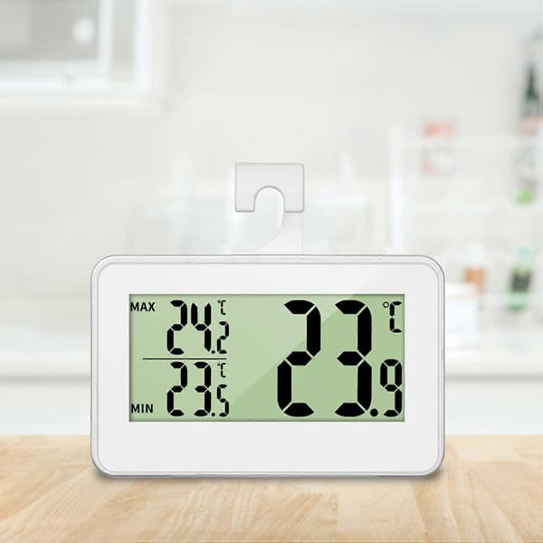 Elektronisk Digital Kylskåpstermometer LCD-Skärm Frys Temperatur med -20 Celsius till 60 Celsius Vit