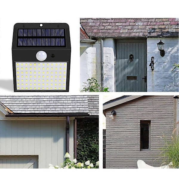 3-sidig 170LED PIR Rörelsesensor Solljus Kontroll Solenergi Gatlykta Hem Trädgård Solcellsdriven Induktions Vägglampa