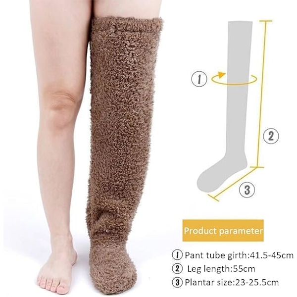 SnugglePaws Socktofflor, damtofflor, söta varma strumpor benvärmare knästrumpor varma tofflor strumpor Light Gray