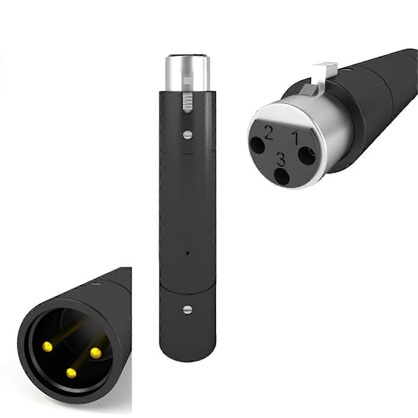 Professionel XLR 3-benet 48V Phantom Power Adapter til Dynamisk Mikrofon 28dB Gain PreAmp Adapter