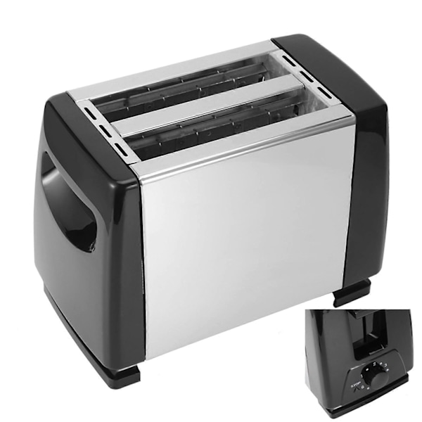650-850W 2 Skive Brødristere 6 Gir Frokost Matlagingsmaskin 220-240V Svart
