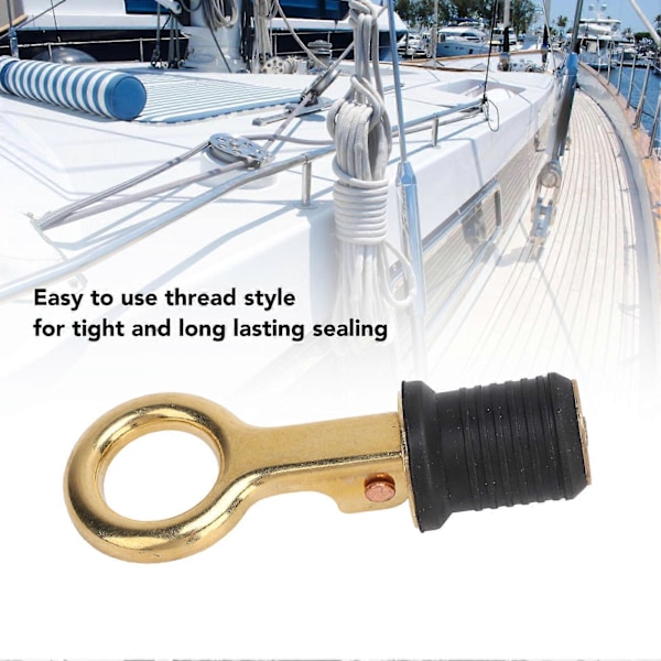 Snap Håndtag Afløbsprop Gummi Messing Twist Design Langtidsholdbar Marine Afløbsprop til Båd Yacht Livewell 1 tomme
