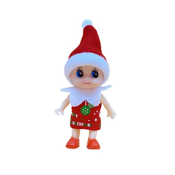 Jul Baby Elf Doll Hylla Prydnad stygg Miniatyr Elf Figurer Leksak Hem Xmas Dekoration Toddler Nyfödd Present Red