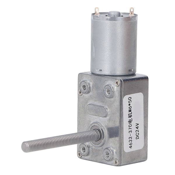 DC Växelmotor Stor Torsion Mässingsspole CW CCW Självlåsande Snäckväxelmotor M6 DC24V 150RPM