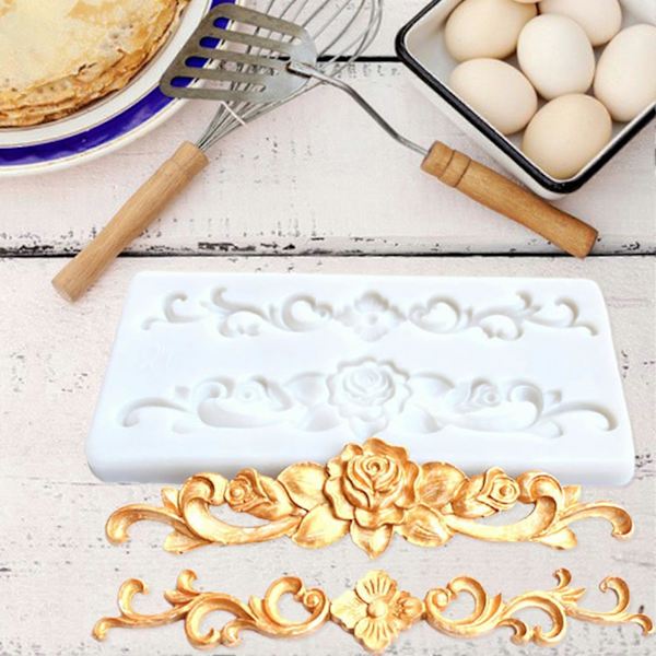 Retro Präglad Schablon Non-stick Livsmedelskvalitet DIY Blommönster Europeisk Stil Bakform Köksartiklar