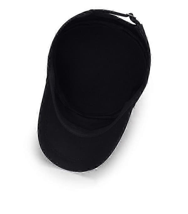 Herre Flat Cap med To Huller på Siden Justerbar Baseball Cap (Sort)