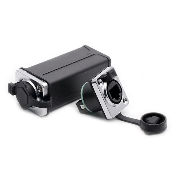 Vanntett RJ45 8P8C Ethernet-kontakt Hunn til Hunn Jack Nettverk Rett Kobling Panelmonteringskontakter Adapter(B)