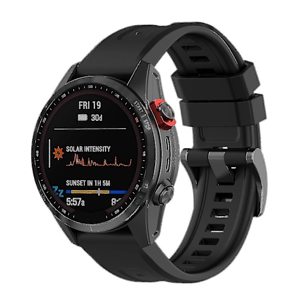 Silikonarmbånd 26 mm for Garmin Fenix 7x/6x/5x klokke Black