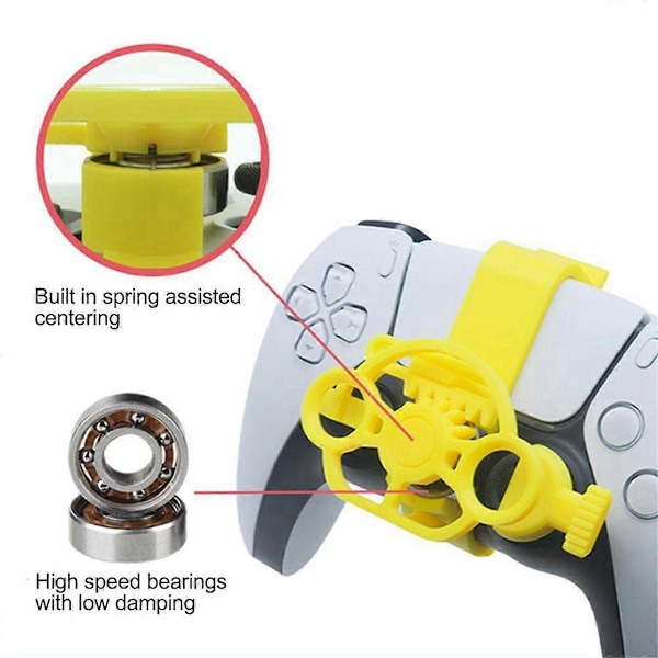 Mini Rat Controller til Racerspil, Gamepad Rat til Simulationsspil (Gul)
