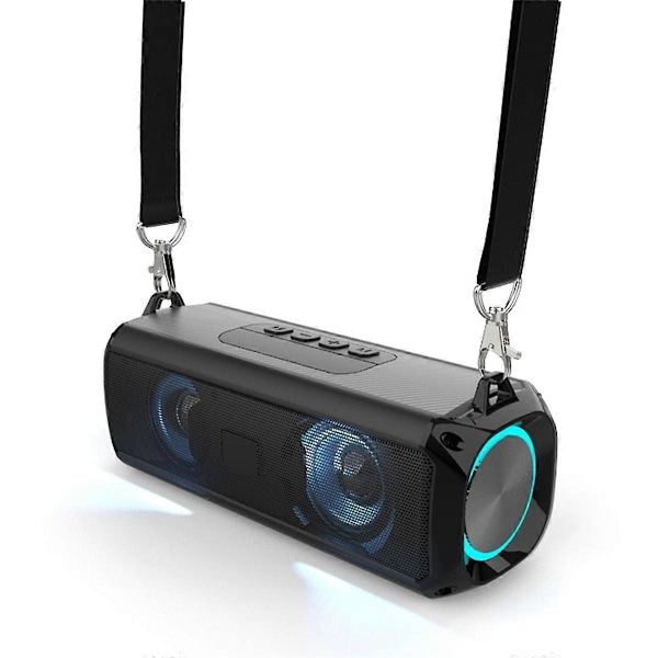 RGB Högtalare Portabel Trådlös Musikspelare & Axelremmar LED Bluetooth 5.0 TF USB-C Aux