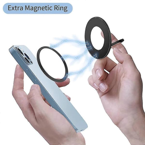 Magnetisk Mobiltelefon Ringholder - Magnetisk Ringholder, Magnet Ring Grip black