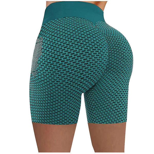 Tflycq Dam Stretch Leggings Fitness Löpning Gym Fickor Aktiva Shorts Yoga Byxor Green S